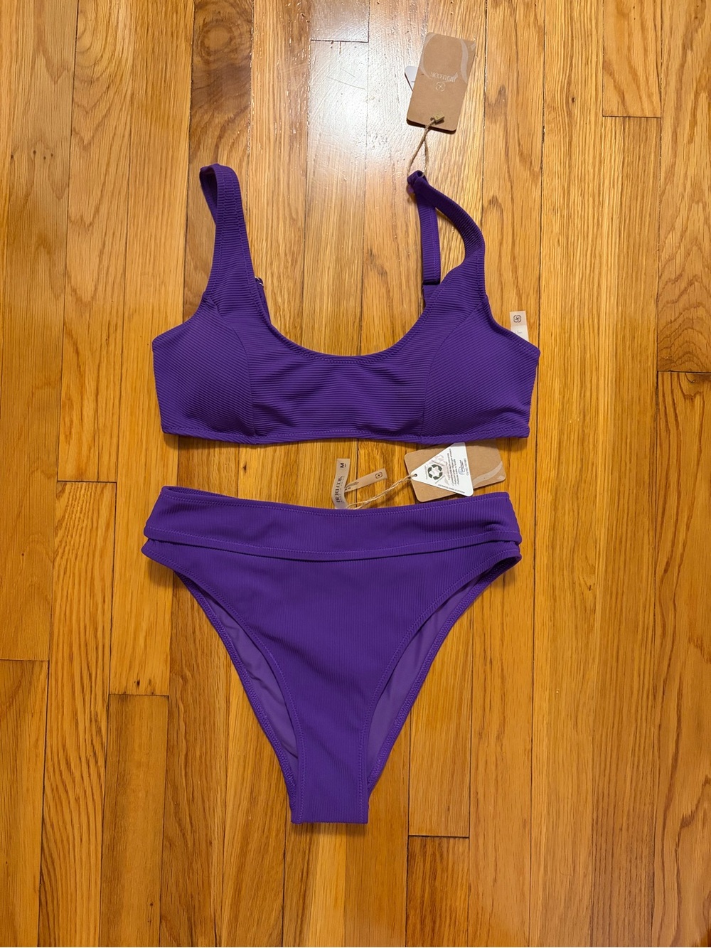 NWT Purple Ribbed Berlook Bikini Set